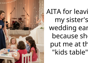 AITA for leaving my sister’s wedding early because she put me at the “kids table”?