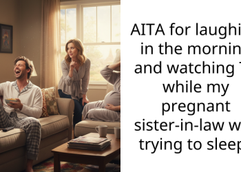 AITA for laughing in the morning and watching TV while my pregnant sister-in-law was trying to sleep?