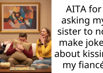 AITA for asking my sister to not make jokes about kissing my fiancé