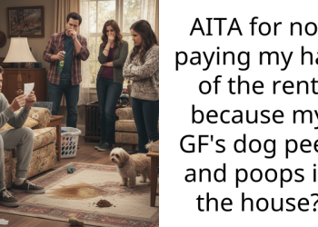 AITA for not paying my half of the rent because my GF’s dog p*es and p**ps in the house?