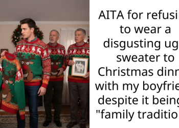 Couple Calls It Quits After Woman Refused To Participate In A Humiliating Ugly Christmas Sweater Initiation That BF’s Family Considers A Tradition
