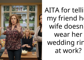 Karen Notices Friend’s Wife Doesn’t Wear Her Wedding Ring At Work, Does Her Best To Make A Big Deal Out Of It And Fails