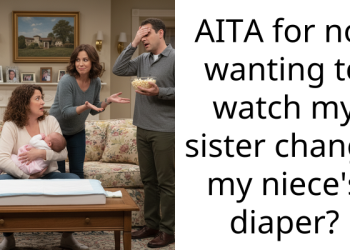 Sister Shames Her Younger Sibling for Refusing to Watch a Diaper Change