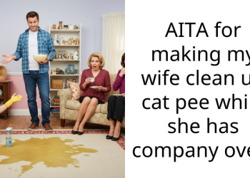 Husband Refuses to Clean Up After Cat During Wife’s Visit with Friend, Declares He ‘Won’t Lift a Finger’ for Her Cats