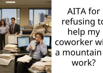 Man Refuses To Help His Coworker With A Mountain Of Work As She Has An Uncanny Habit Of Skipping Out On The Busiest Days
