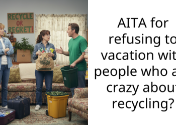 Husband Bashes Wife For Refusing To Go On Vacation With His Cousins Who Are Crazy About Recycling, Redditors React