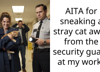 Lady Finds New Home For A Stray Cat That Was Hanging Around Her Workplace, But Security Guard Won’t Let Her Take It Out