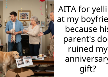Woman Yells At Her Boyfriend When She Finds Out That His Parent’s Dog Ruined Her Anniversary Gift