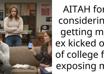 AITAH for considering getting my ex kicked out of college for exposing me