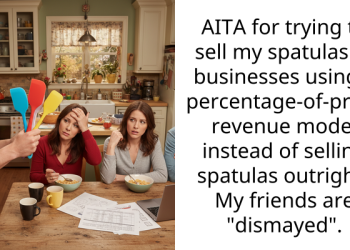 AITA for trying to sell my spatulas to businesses using a percentage-of-profit revenue model instead of selling spatulas outright? My friends are “dismayed”.