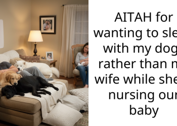 AITAH for wanting to sleep with my dogs rather than my wife while she is nursing our baby