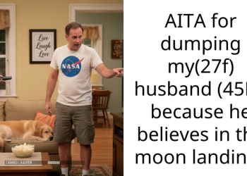 AITA for dumping my(27f) husband (45M) because he believes in the moon landing?