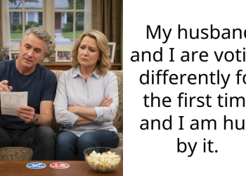 My husband and I are voting differently for the first time and I am hurt by it.