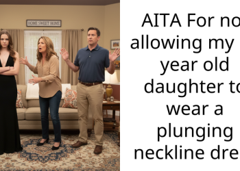 AITA For not allowing my 17 year old daughter to wear a plunging neckline dress