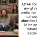 AITAH for telling my gf i would prefer for her not to have an abortion but that i’d be open to whatever decision?