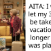 AITA: I won’t let my 3 year be taken on vacation for longer than was planned