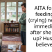 AITA for not feeding my (crying) newborn immediately after she wakes up? Husband believes so
