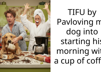 Dog Owner Accidentally Pavloved Her Dog to Start His Day the Moment He Smells Coffee Being Made