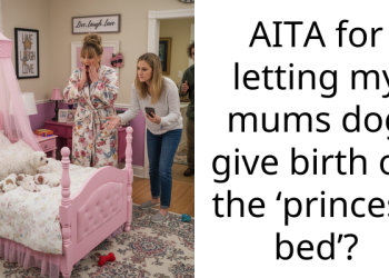 This Redditor’s Mom Gets Furious When She Finds Out Her Dog Gave Birth On Her Fancy And Pricey Bed