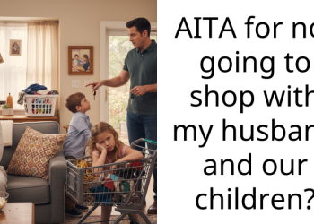 AITA for not going to shop with my husband and our children?