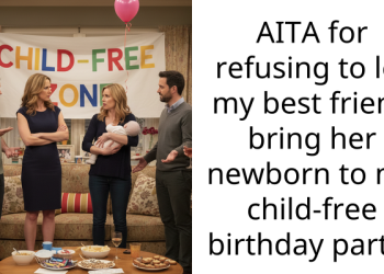 AITA for refusing to let my best friend bring her newborn to my child-free birthday party?