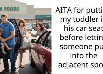 AITA for putting my toddler in his car seat before letting someone pull into the adjacent spot?