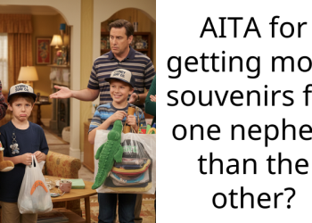 AITA for getting more souvenirs for one nephew than the other?