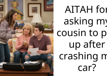 AITAH for asking my cousin to pay up after crashing my car?