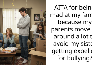 AITA for being mad at my family because my parents move us around a lot to avoid my sister getting expelled for bullying?