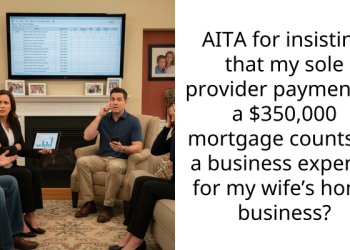 AITA for insisting that my sole provider payment of a $350,000 mortgage counts as a business expense for my wife’s home business?