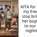 AITA for asking my friend to stop bringing her boyfriend to our girls nights?