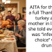 AITA for throwing a full Thanksgiving turkey at my mother in law after she told everyone I was “infertile by choice” while drunk?