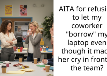 AITA for refusing to let my coworker “borrow” my laptop even though it made her cry in front of the team?