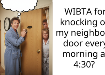 WIBTA for knocking on my neighbor’s door every morning at 4:30?