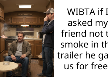 WIBTA if I asked my friend not to smoke in the trailer he gave us for free?