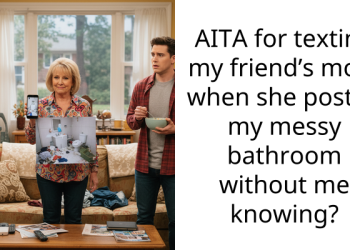 AITA for texting my friend’s mom when she posted my messy bathroom without me knowing?