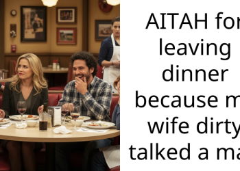 AITAH for leaving dinner because my wife dirty talked a man