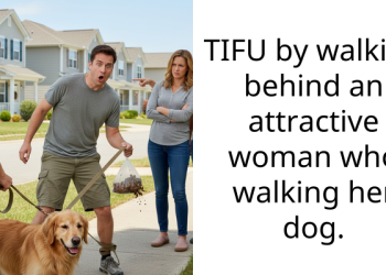 Man Experiences One Of The Most Awkward Moments Of His Life While Jogging Behind A Woman With A Large Dog