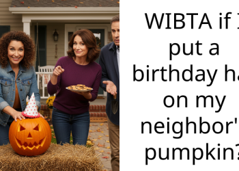 Untidy Mom Leaves Halloween Decorations Out For A Year, Neighbor Buys Party Decors To Celebrate The Rotten Pumpkin’s First Birthday