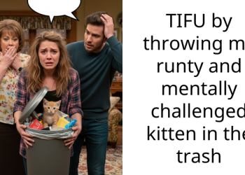 Cat Owner Feels Guilty Over Accidentally Throwing Her Tiny, Mentally Challenged Kitten In The Garbage