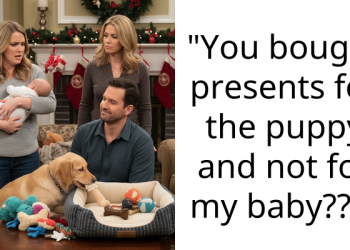 Redditor Wants To Know Whether It Is Disrespectful To Buy Presents For A Puppy But Not For An 18 M.O. Baby