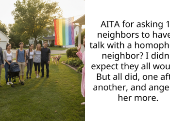 Lady Asks Her Nice Neighbors To Speak To Her H**ophobic Neighbor About Her Rude Comments To Them, Gets Accused Of H***ssment