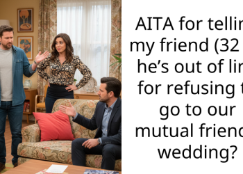 Man Branded “Selfish” By Friend For Refusing To Participate In Another Friend’s Wedding With A Woman Who Previously Cheated
