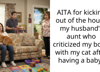 Young Mother Kicks Out Husband’s Busybody Aunt For Saying She Should Keep Her Cat Away From The Baby