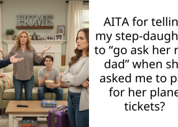 AITA for telling my step-daughter to “go ask her real dad” when she asked me to pay for her plane tickets?