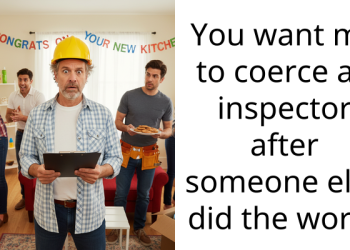 You want me to c**rce an inspector after someone else did the work?