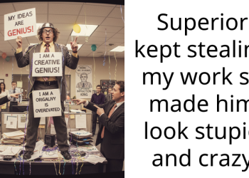 Superior kept stealing my work so made him look stupid and crazy