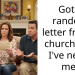 Got a random letter from a church lady I’ve never met