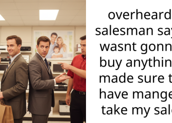 overheard salesman say i wasnt gonna buy anything made sure to have manger take my sale