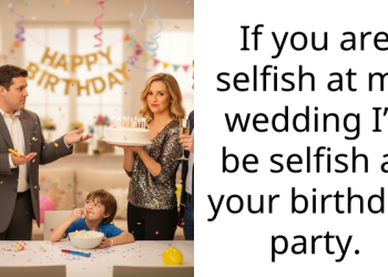 If you are selfish at my wedding I’ll be selfish at your birthday party.
